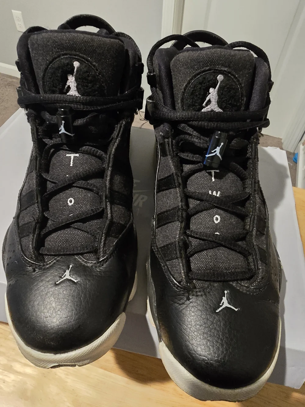 Air Jordan TWO3 6 Rings 323419-021 Black White Basketball Shoes Men Size 5.5